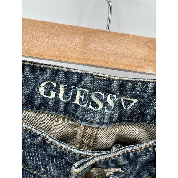 GUESS Mid Rise Dark Wash Bootcut Denim Jeans Stretch Womens Size 28 - Picture 6 of 9
